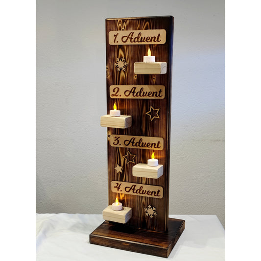Adventschild Adventskranz aus Holz - Holzschild Advent