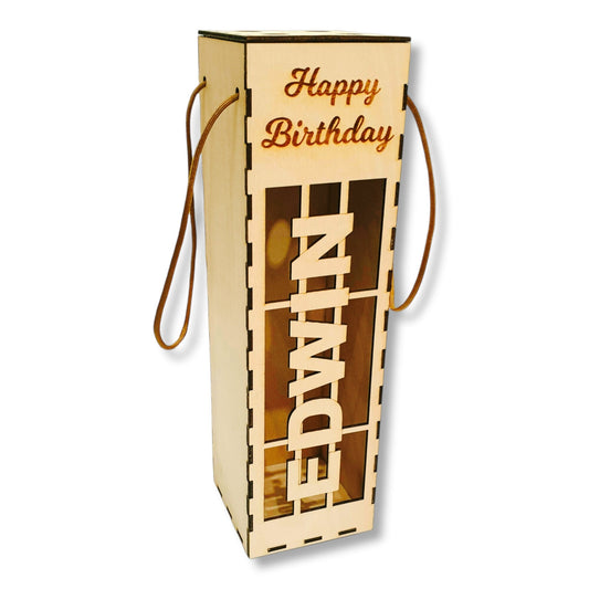 Weinbox mit Name Geschenkverpackung für Weinliebhaber personalisiert