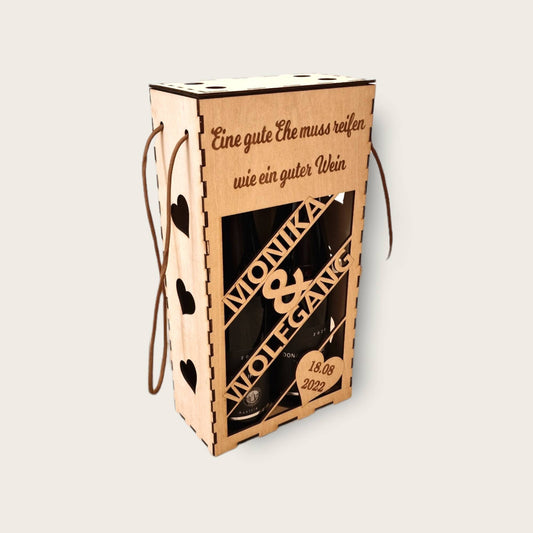 Weinträger für zwei Flaschen Wein Weinbox