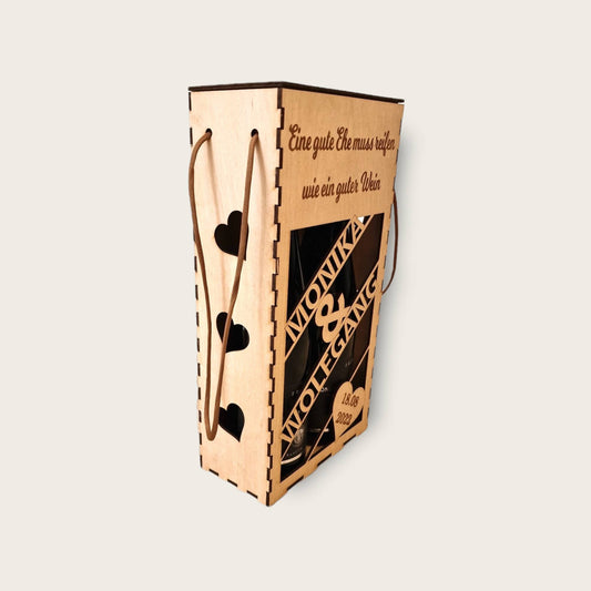 Weinträger für zwei Flaschen Wein Weinbox