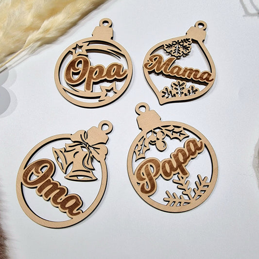 Personalisierte Geschenkanhänger Weihnachtskugel mit Namen