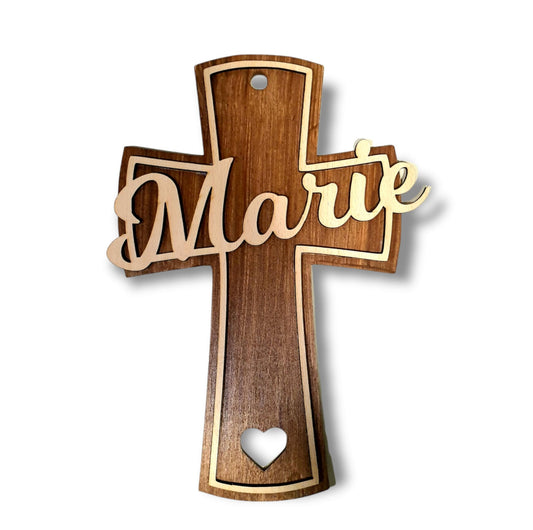 Taufkreuz aus Holz, personalisiert,Namen,Geschenk zur Geburt / Taufe für Jungen / Mädchen