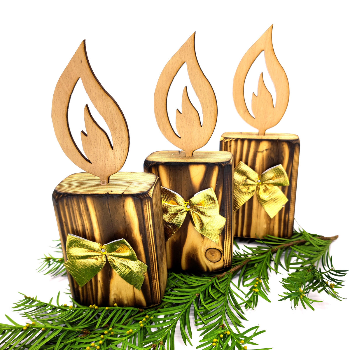Kerze aus Holz