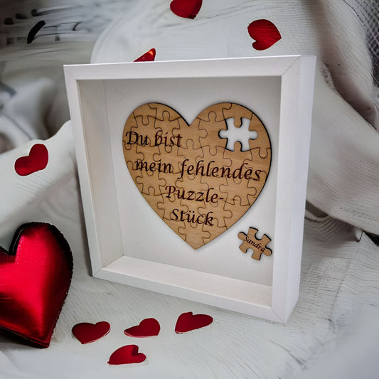 Personalisiertes Liebes-Puzzle in Rahmen für Paare als Geschenk